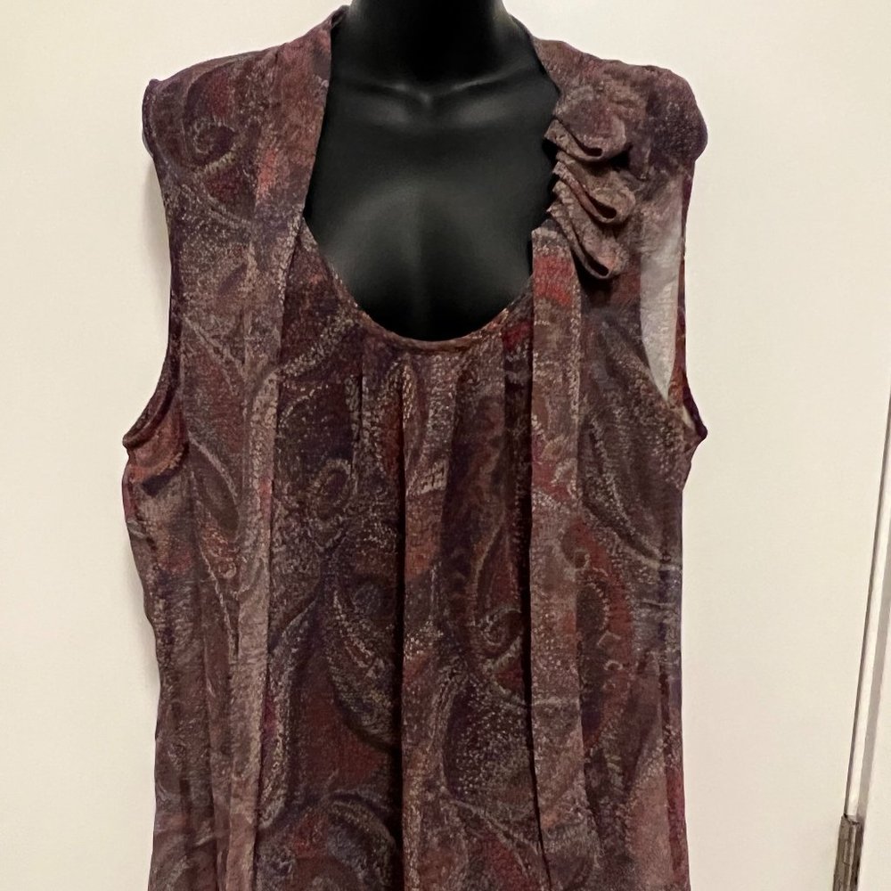 GAP Chiffon tie-neck sleeveless blouse - XL